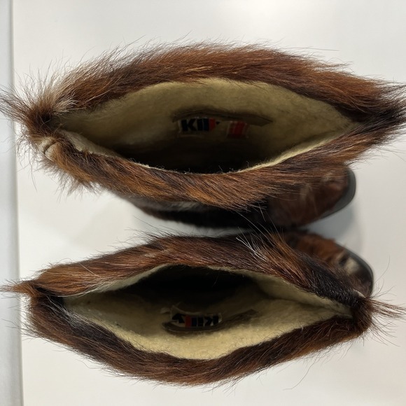 60's 70's GOAT FUR APRES SKI BOOTS Jean-Claude Killy By Wolverine Made In France - Picture 5 of 16